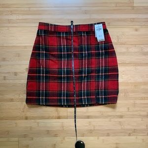 Hi rise plaid skirt